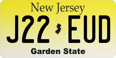 NJ license plate J22EUD