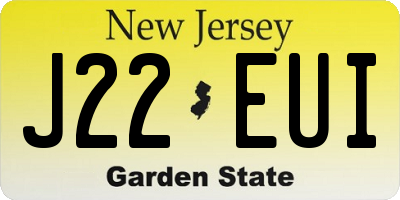 NJ license plate J22EUI