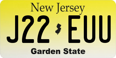 NJ license plate J22EUU