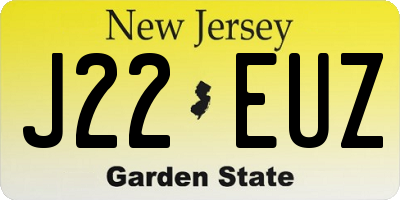 NJ license plate J22EUZ
