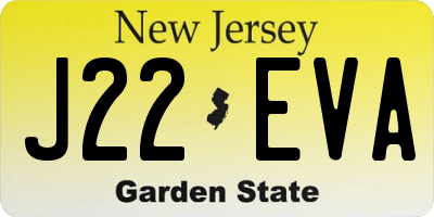 NJ license plate J22EVA