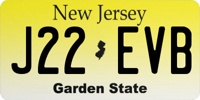 NJ license plate J22EVB