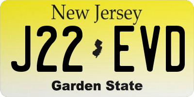 NJ license plate J22EVD