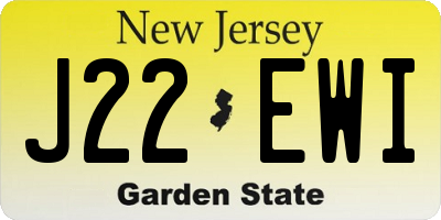 NJ license plate J22EWI
