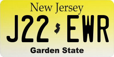 NJ license plate J22EWR