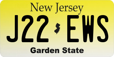 NJ license plate J22EWS