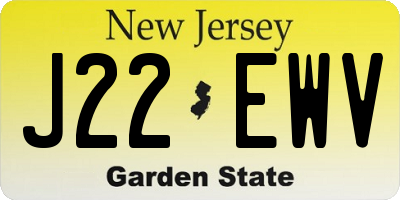 NJ license plate J22EWV