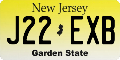 NJ license plate J22EXB
