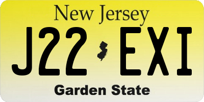 NJ license plate J22EXI