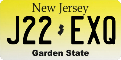 NJ license plate J22EXQ
