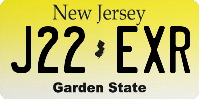 NJ license plate J22EXR