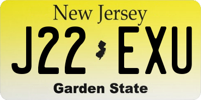 NJ license plate J22EXU