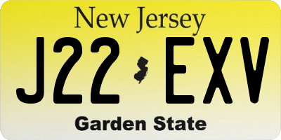 NJ license plate J22EXV