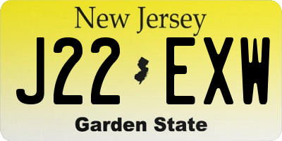 NJ license plate J22EXW