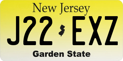 NJ license plate J22EXZ