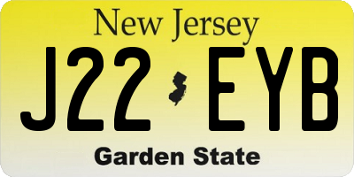 NJ license plate J22EYB