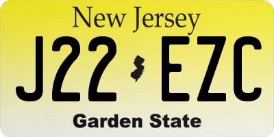 NJ license plate J22EZC