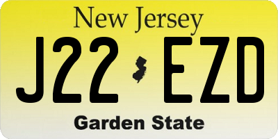 NJ license plate J22EZD