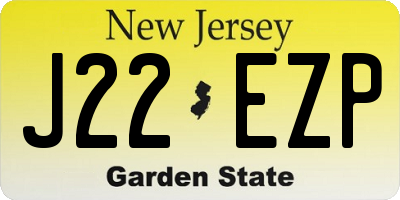 NJ license plate J22EZP