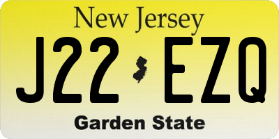 NJ license plate J22EZQ