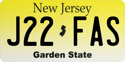 NJ license plate J22FAS