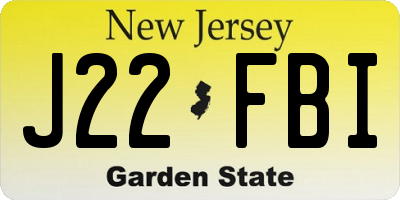 NJ license plate J22FBI