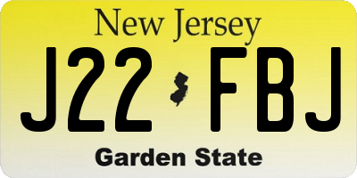 NJ license plate J22FBJ