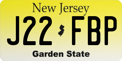 NJ license plate J22FBP