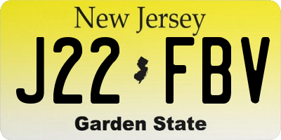 NJ license plate J22FBV