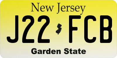 NJ license plate J22FCB
