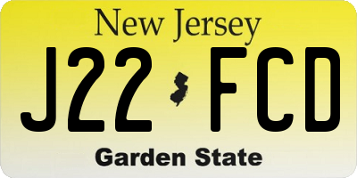 NJ license plate J22FCD