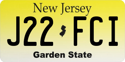 NJ license plate J22FCI