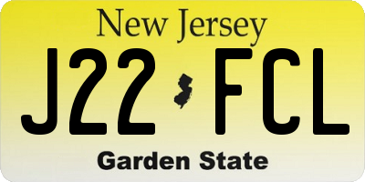 NJ license plate J22FCL