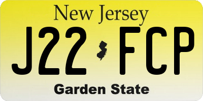 NJ license plate J22FCP