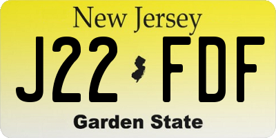 NJ license plate J22FDF