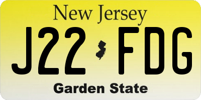NJ license plate J22FDG