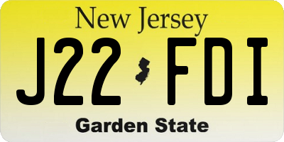 NJ license plate J22FDI