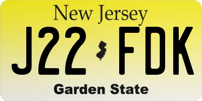NJ license plate J22FDK