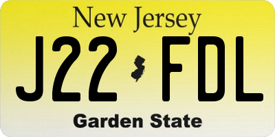 NJ license plate J22FDL
