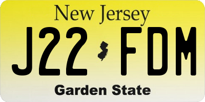 NJ license plate J22FDM