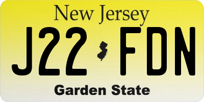NJ license plate J22FDN