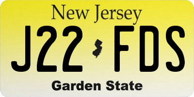 NJ license plate J22FDS