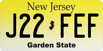 NJ license plate J22FEF