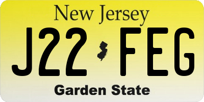 NJ license plate J22FEG