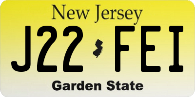 NJ license plate J22FEI