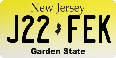 NJ license plate J22FEK