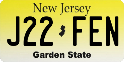 NJ license plate J22FEN