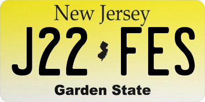 NJ license plate J22FES