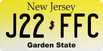 NJ license plate J22FFC