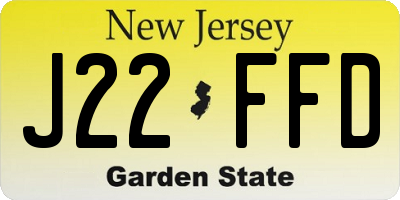 NJ license plate J22FFD